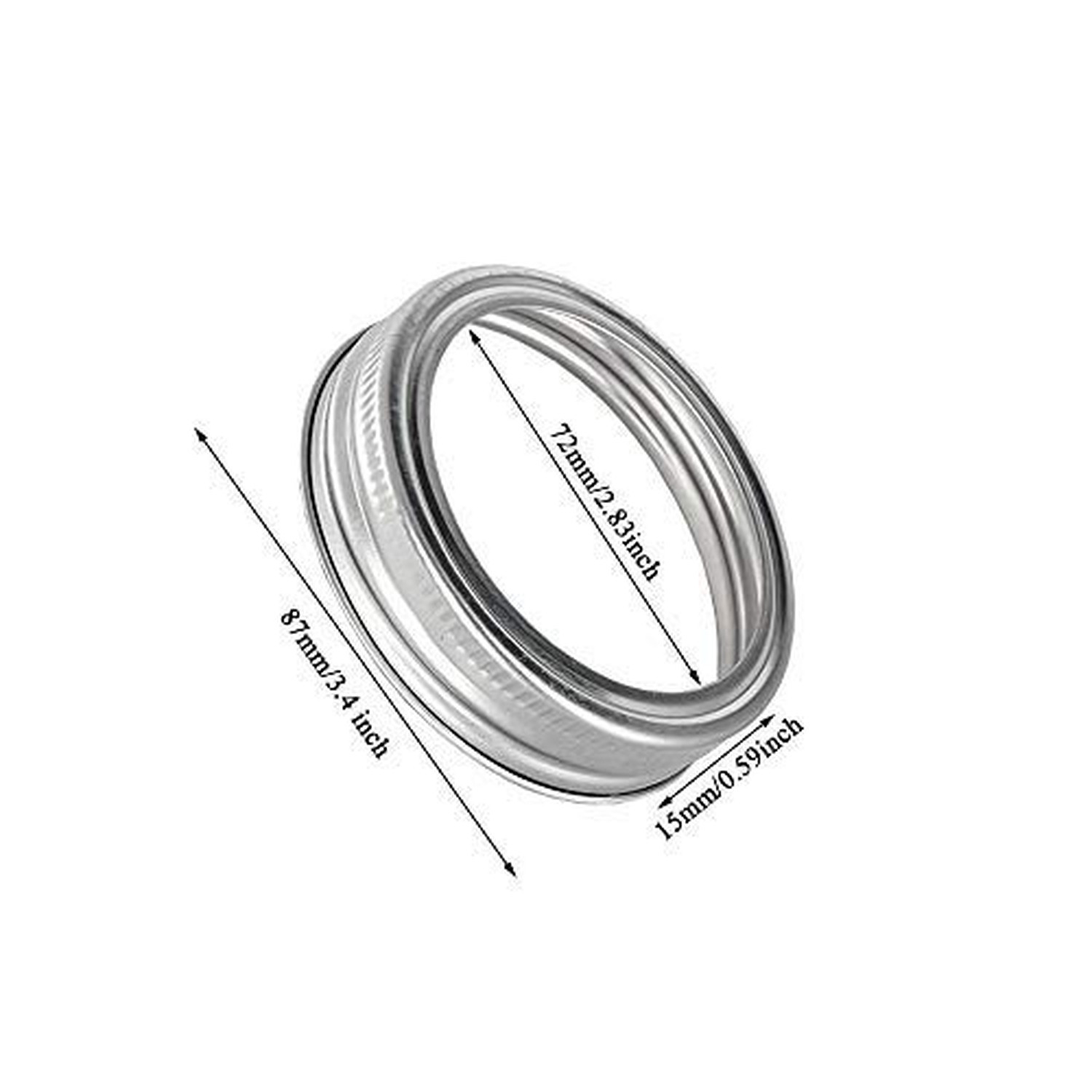 20pcs Rust Resistant Silver Mason Jar Replacement Rings, 87mm Wide Mouth Band... gallery