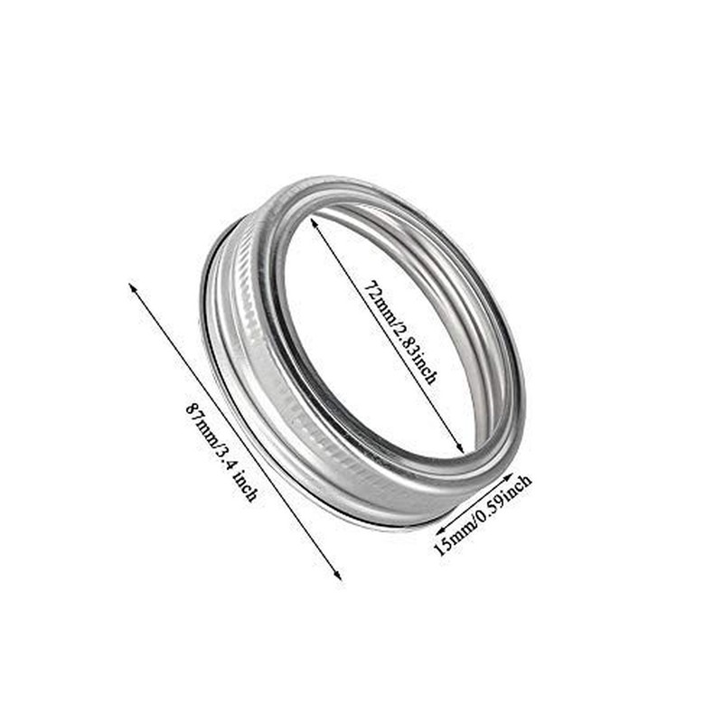 20pcs Rust Resistant Silver Mason Jar Replacement Rings, 87mm Wide Mouth Band... gallery