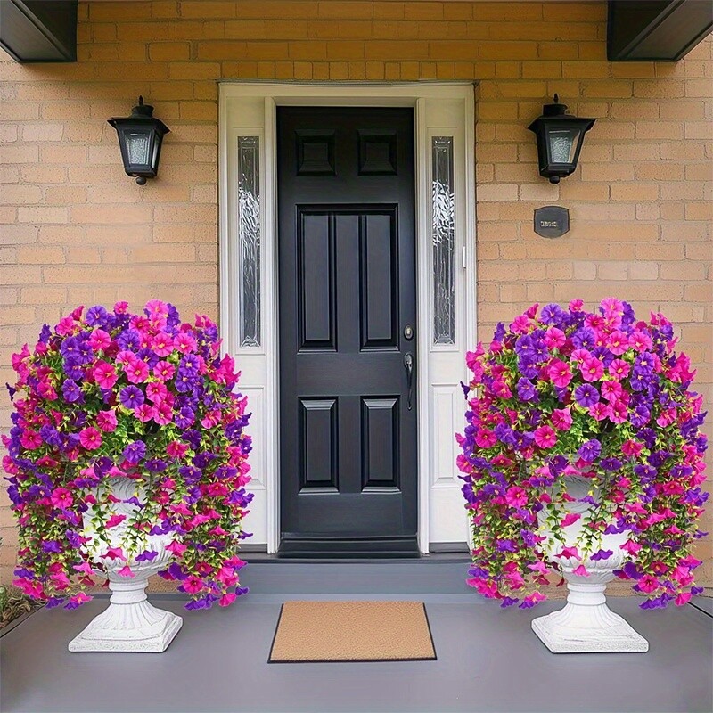 4-20PCS Artificial Morning Glory Vines UV Resistant Hanging Flower Outdoor Decor gallery
