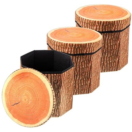 Pack Tree Stump Storage Stool 12 x 12 Inch Stool Ottoman, Cute 3 Classic gallery