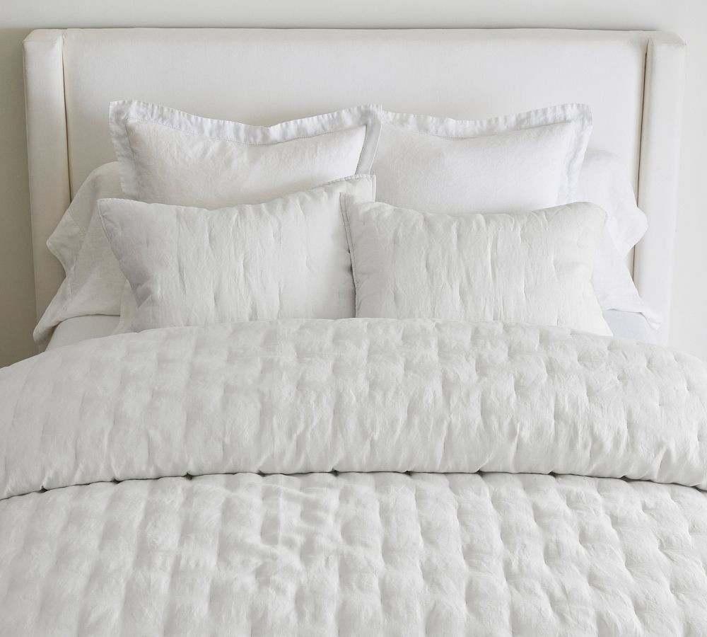 Pottery Barn-Belgian Flax Linen Tufted Quilt gallery