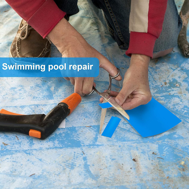 Extra Large Pool Liner Repair Patch 2.8 Ft X 4.1 Ft Blue Self Adhesive Vinyl Poo gallery