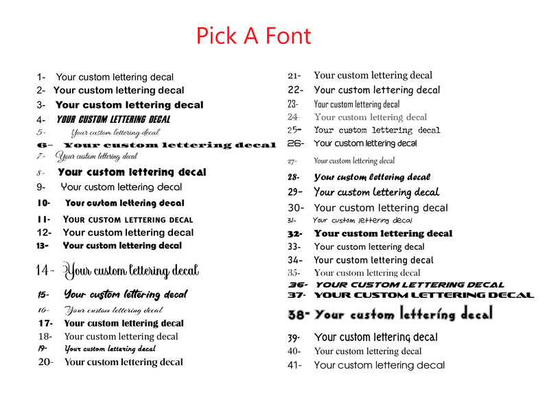 Custom Text Vinyl Lettering Personalized Sticker decal ANY TEXT ANY NAME FONTS gallery