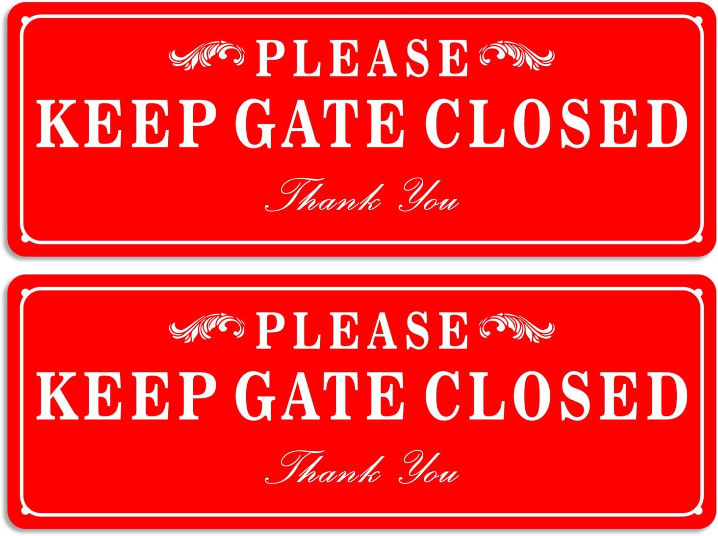 2 Pack Please Keep the Gate Closed Matal Sign - Brushed Aluminium Durable Ink - gallery
