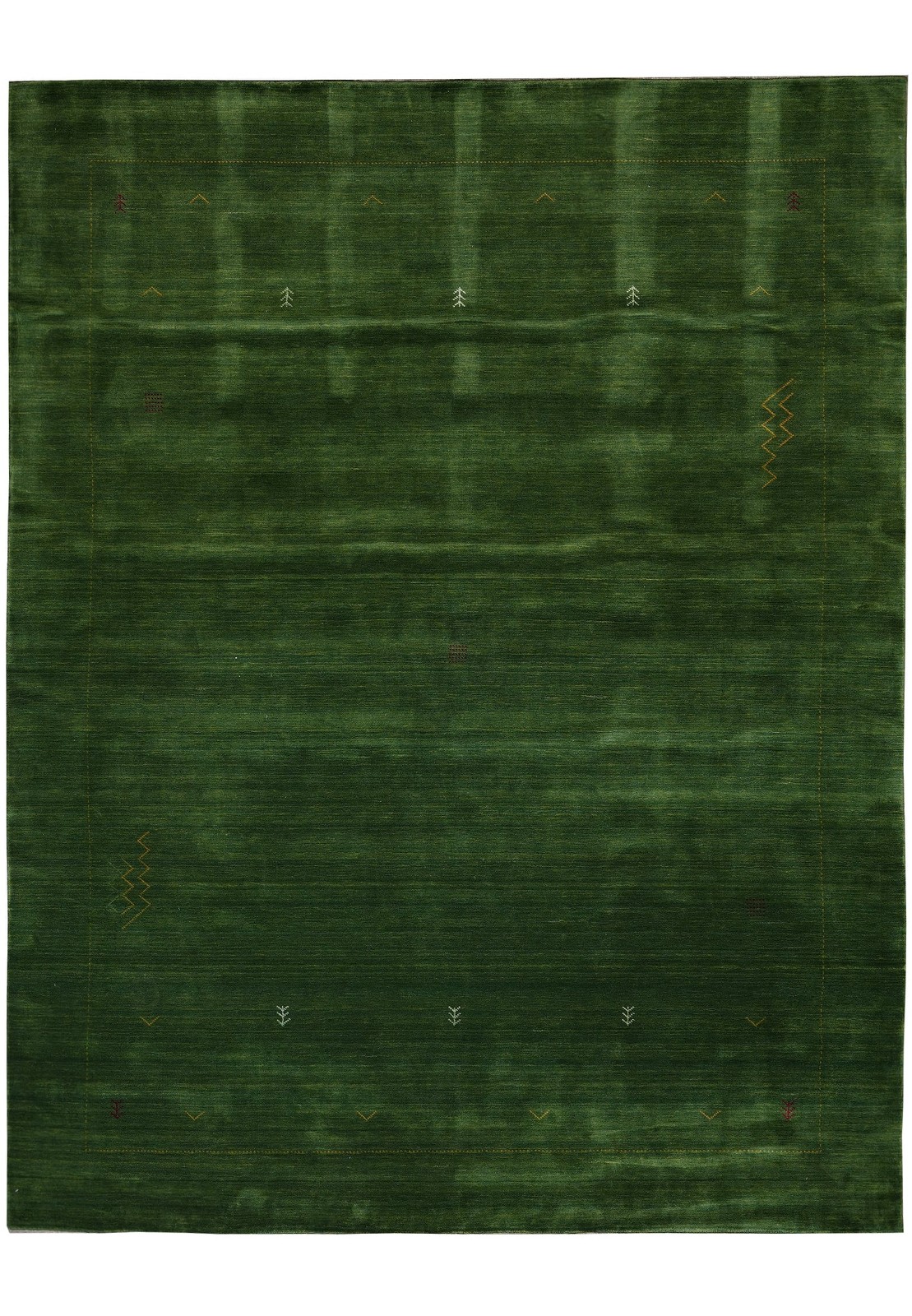 8 x 10 Green Solid Plain Color Contemporary Rug #F-4624 gallery