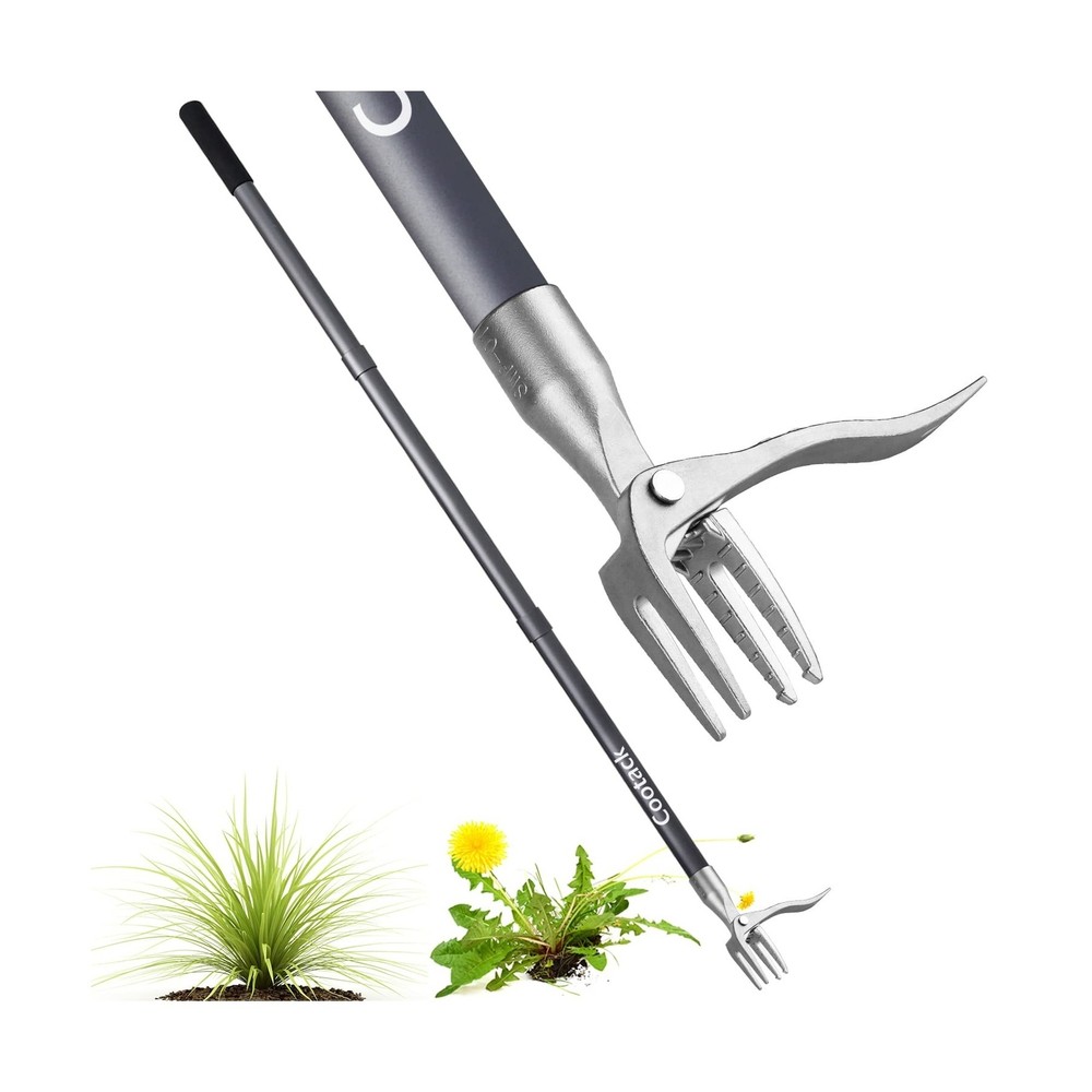 Cootack 52'' Weed Puller Long Handle Stand-up Weeding Tool, Long Hand Weeder ...