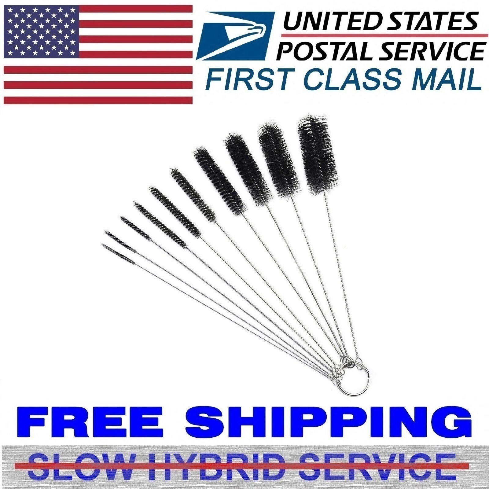 10Pc Nylon Cleaning Brush Set Test Tube Bottle Straw Washing Cleaner Bristle Ki gallery