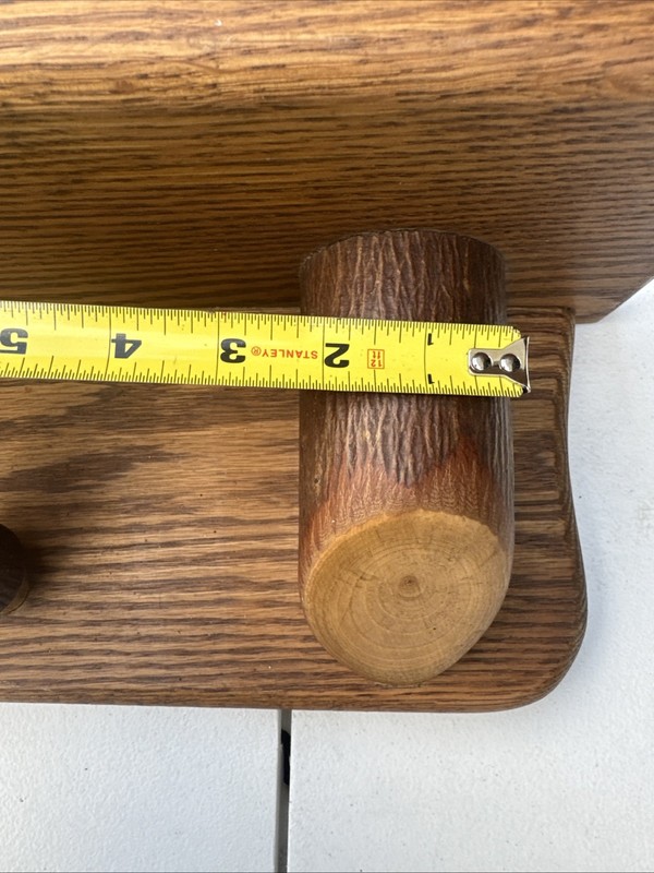 36” Solid Oak Wall Hanging Display Shelf Amish Made Coat Rack Cabin Farmhouse gallery
