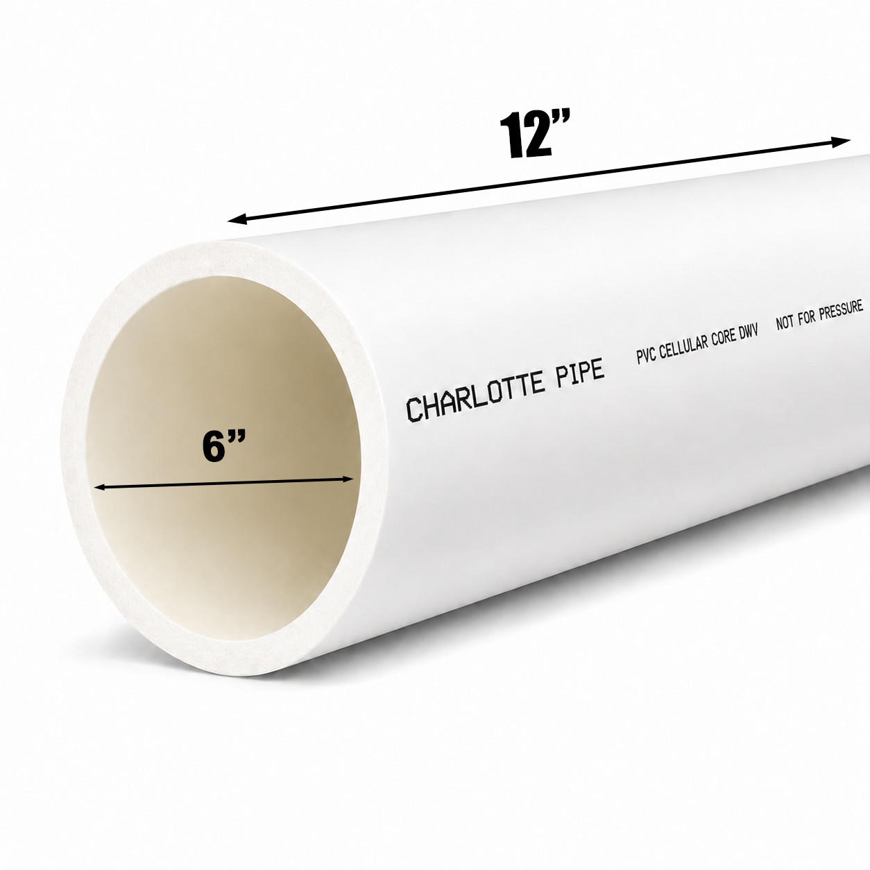 6" Foam Core PVC Pipe | Schedule 40 DWV | Cut to Length | Drain, Waste, Vent gallery