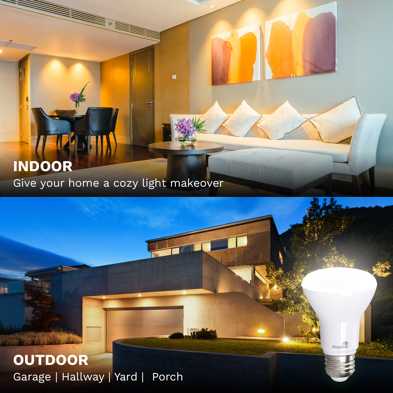 Bioluz LED BR20 LED Bulbs 50 Watt Replacement 90 CRI CEC Title 20 UL Listed Indo gallery
