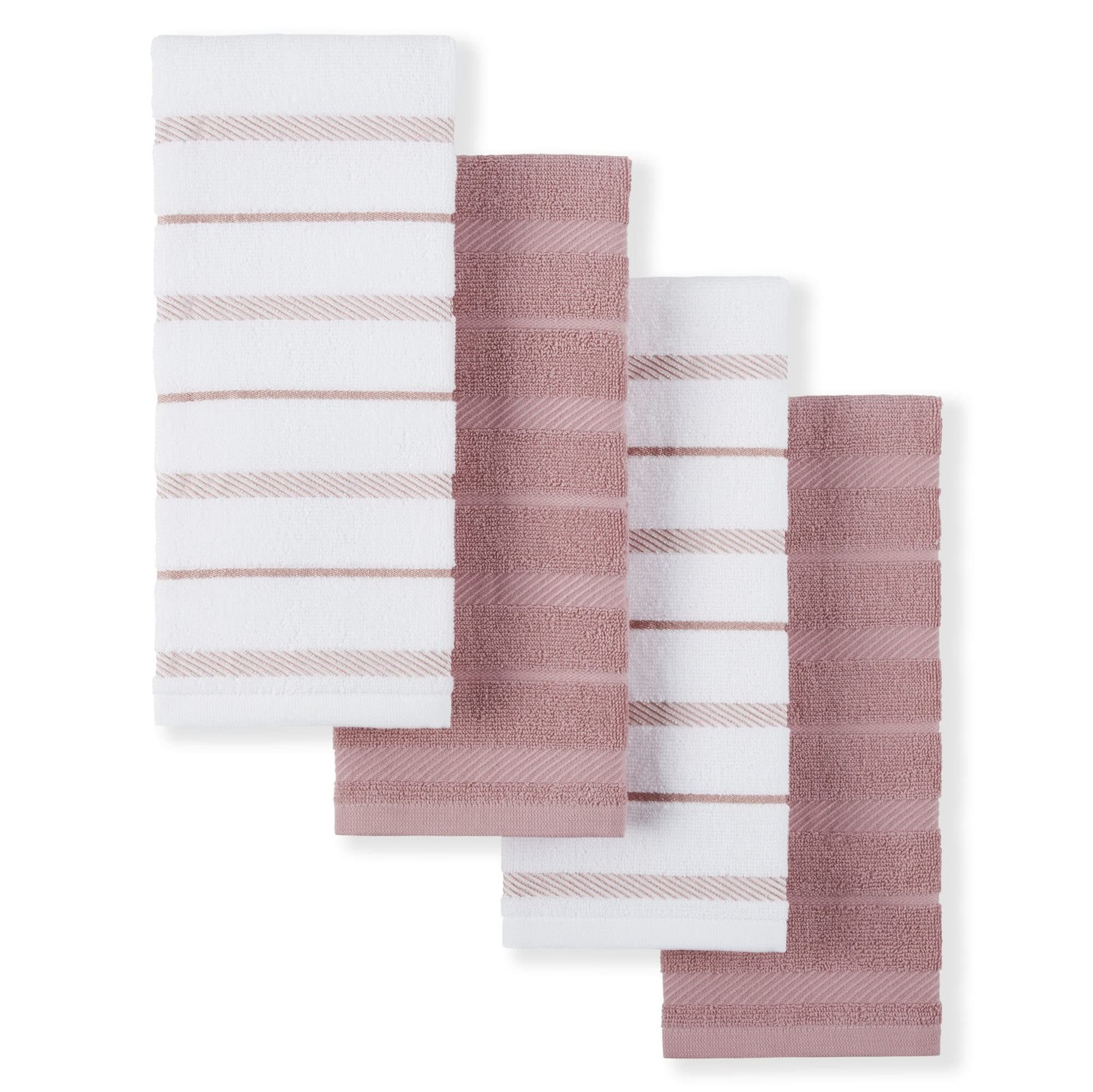 KitchenAid Albany Kitchen Towel 4-Pack Set, Dried 16"x26", Rose gallery