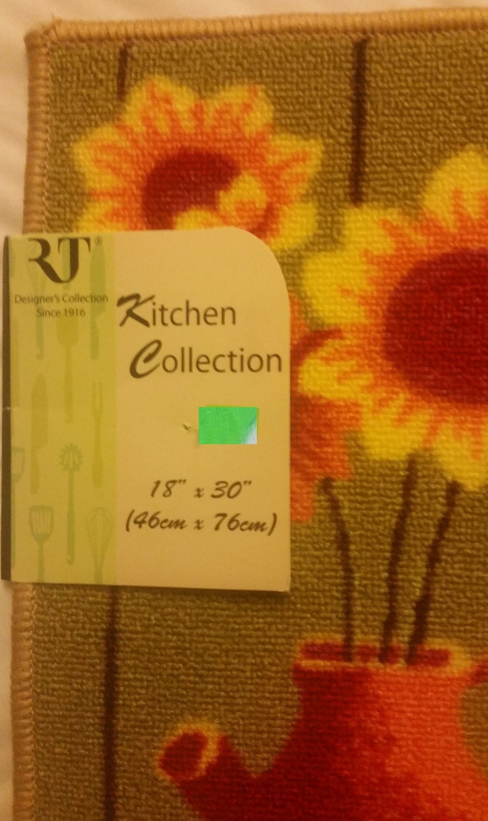 PRINTED NYLON KITCHEN RUG (non skid latex back) (18" x 30") FOOD ON THE TABLE,RT gallery