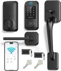WiFi Smart Front Door Lock Handle Set Fingerprint Keyless Entry Digital Deadbolt