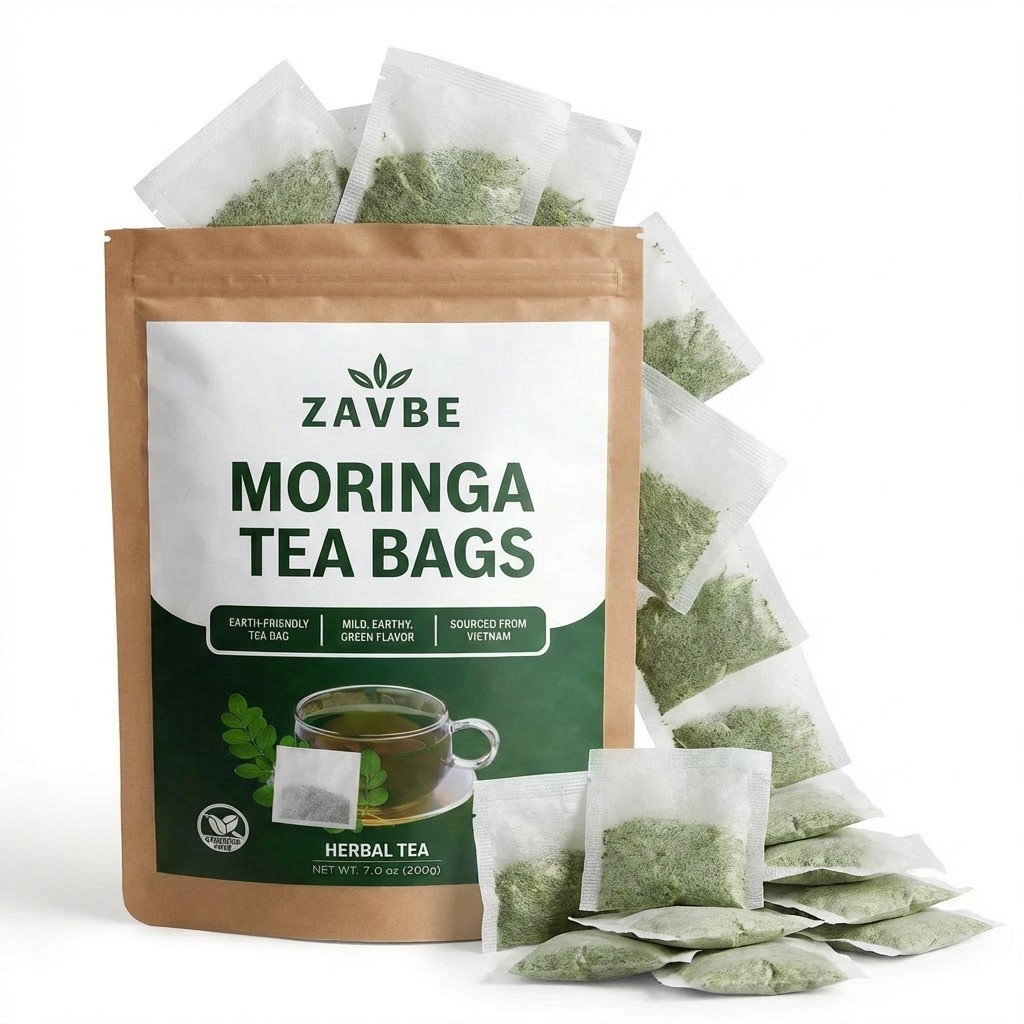 100 Moringa Tea Bags – Pure Moringa Herbal Tea | Caffeine-Free Non-GMO - ZAVBE gallery