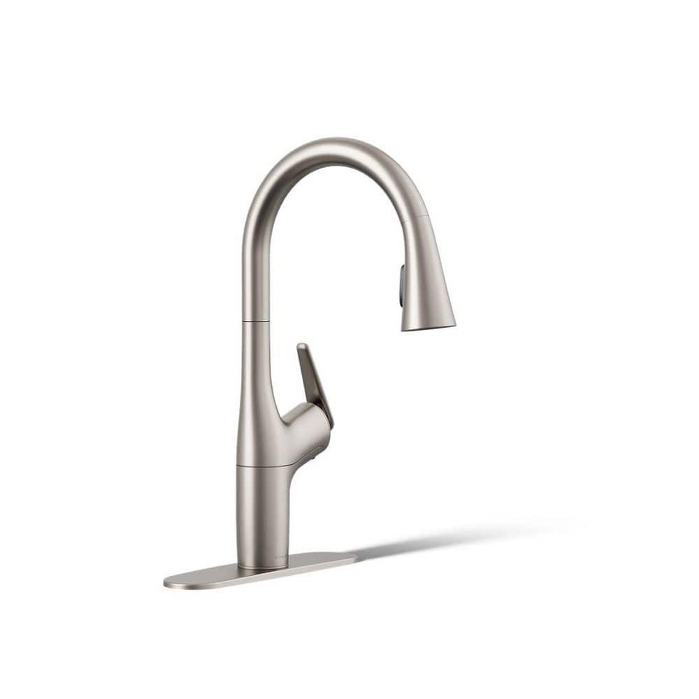 KOHLER Safia PullDown Kitchen Faucet Integrated Soap Dispenser Vibrant Stainless