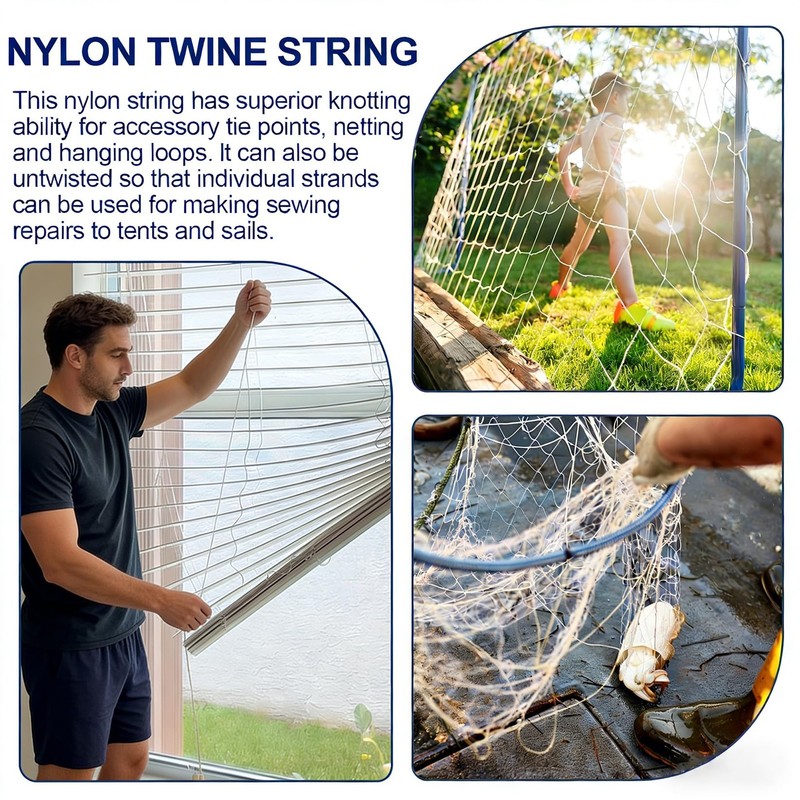 UV Resistant White Nylon String 1000ft 2mm for Garden Tomato Climbing gallery