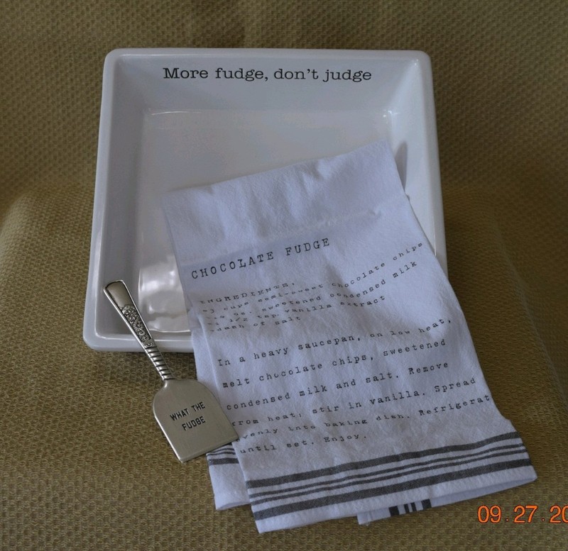 Fudge Baking Dish. Ceramic More Fudge, Dont Judge. Mudpie 3 Piece Set 10x10 gallery