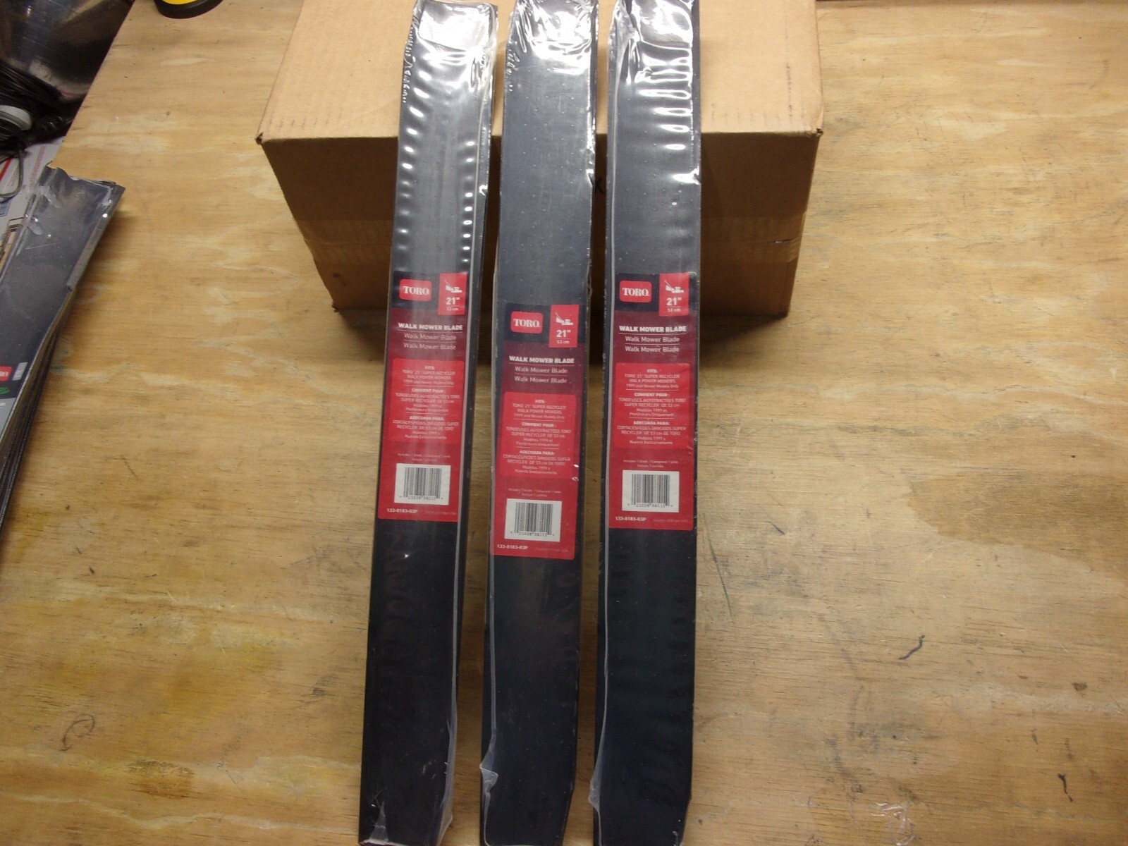 3 TORO 21" RECYCLER WALK MOWER BLADES (SEE PICS FOR INFO) # 133-8183-03P gallery
