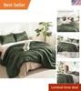 Dark Olive Green Comforter Set Queen, 3 Pieces Solid Bedding Comforter Set, A... gallery