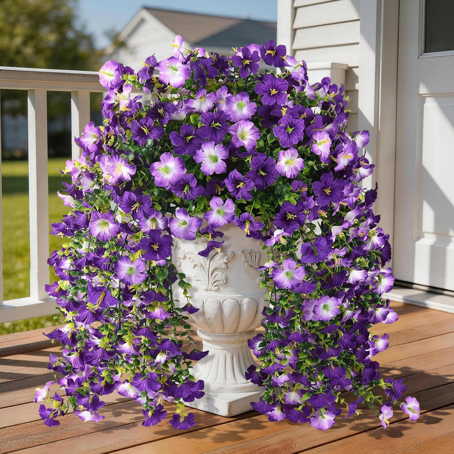 Artificial Fake Flowers Plants for Outdoor Spring Summer Decoration,2 PCS Faux S gallery