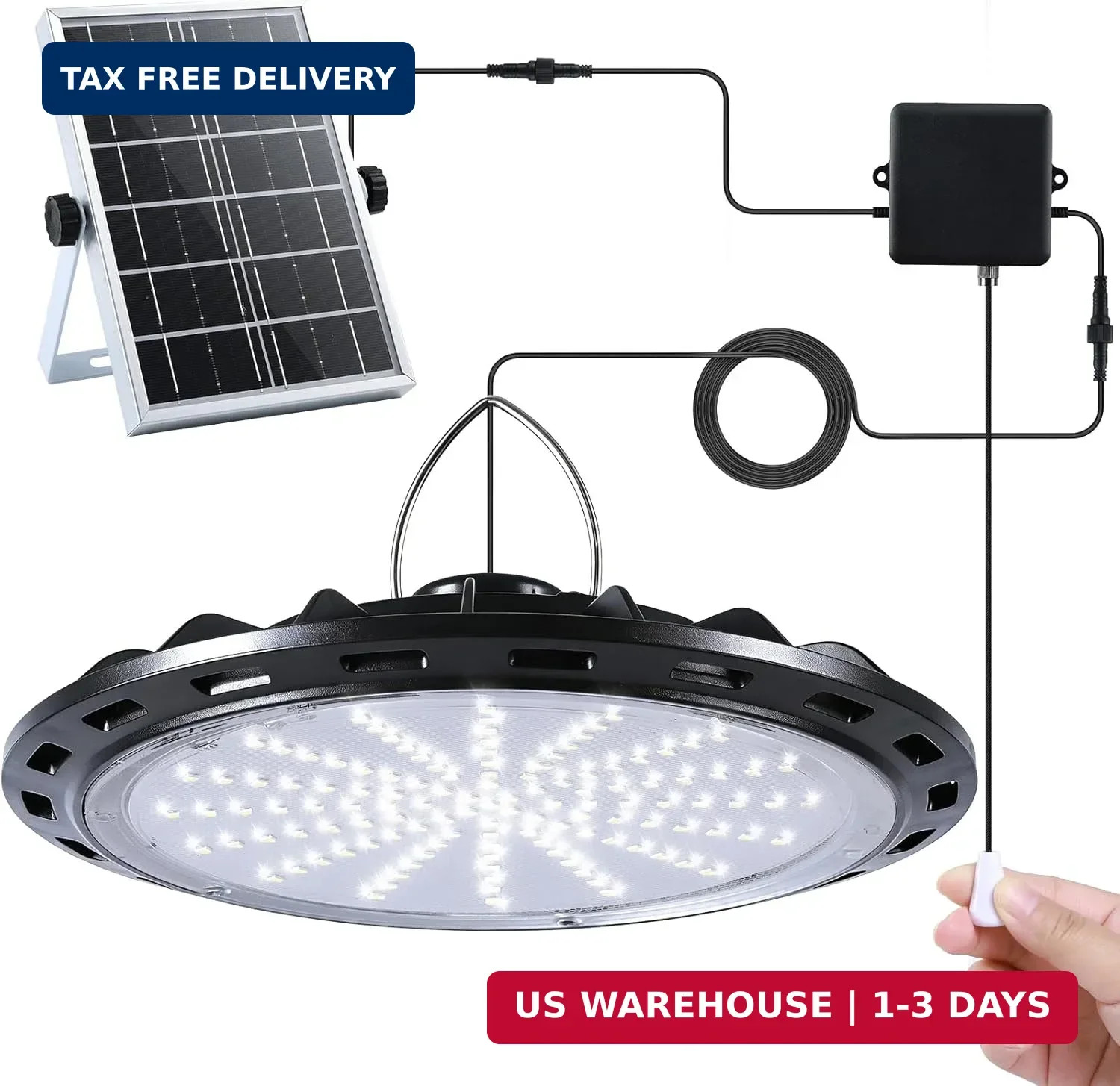 Solar Shed Light Indoor Outdoor, 2000LM Solar Pendant Light Daytime Available Pu gallery
