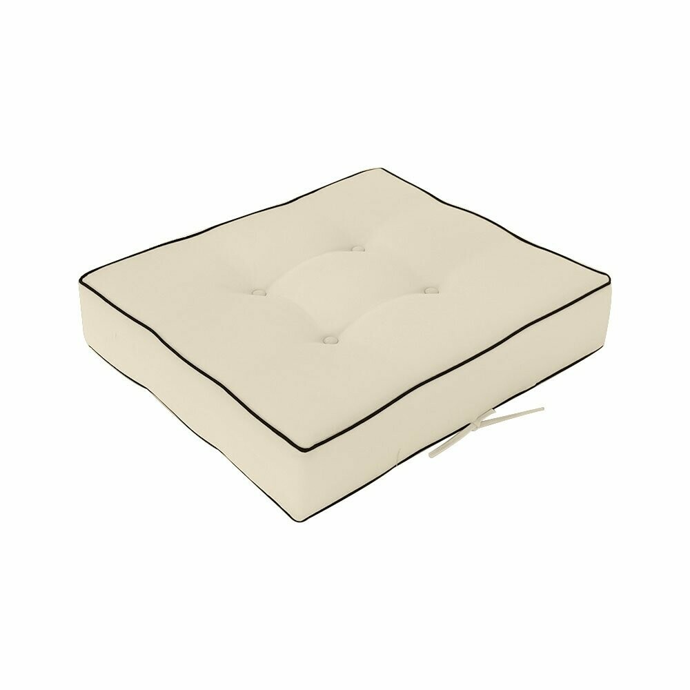 In/Outdoor Double Piped w/Buttons Ottoman Cushion Chair 23 x 23 x 5 - AD006 gallery