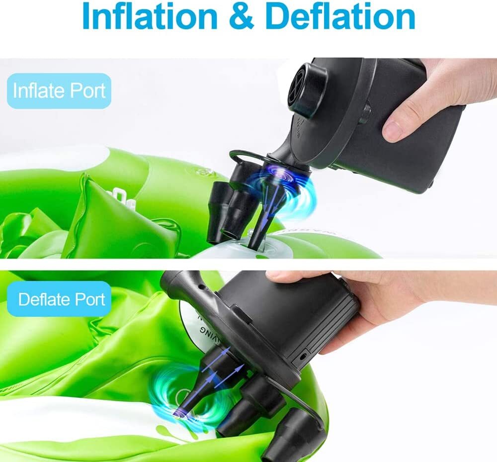 Electric Air Pump Portable Quick-Fill Air Pump with 3 Nozzles, Inflator/Deflator gallery