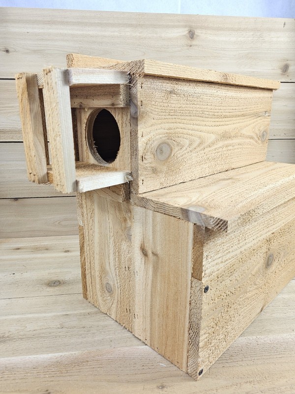 Squirrel House Nesting Box Bird Nature Animals Safety Wooden Cedar Handmade USA gallery