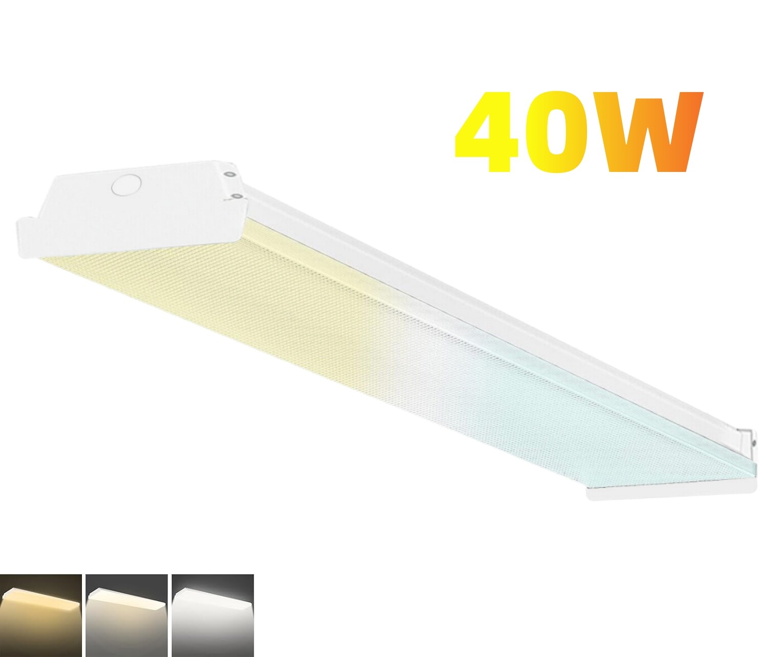 4FT LED Wraparound 40W Shop Light,6000lm Selectable 3CCT 3500K/4000K/5000K 4Foot gallery