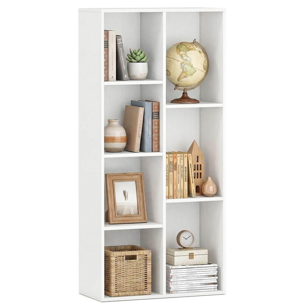 7-Cube Bookcase, Vertical or Horizontal Freestanding Bookshelf w/7 Compartments