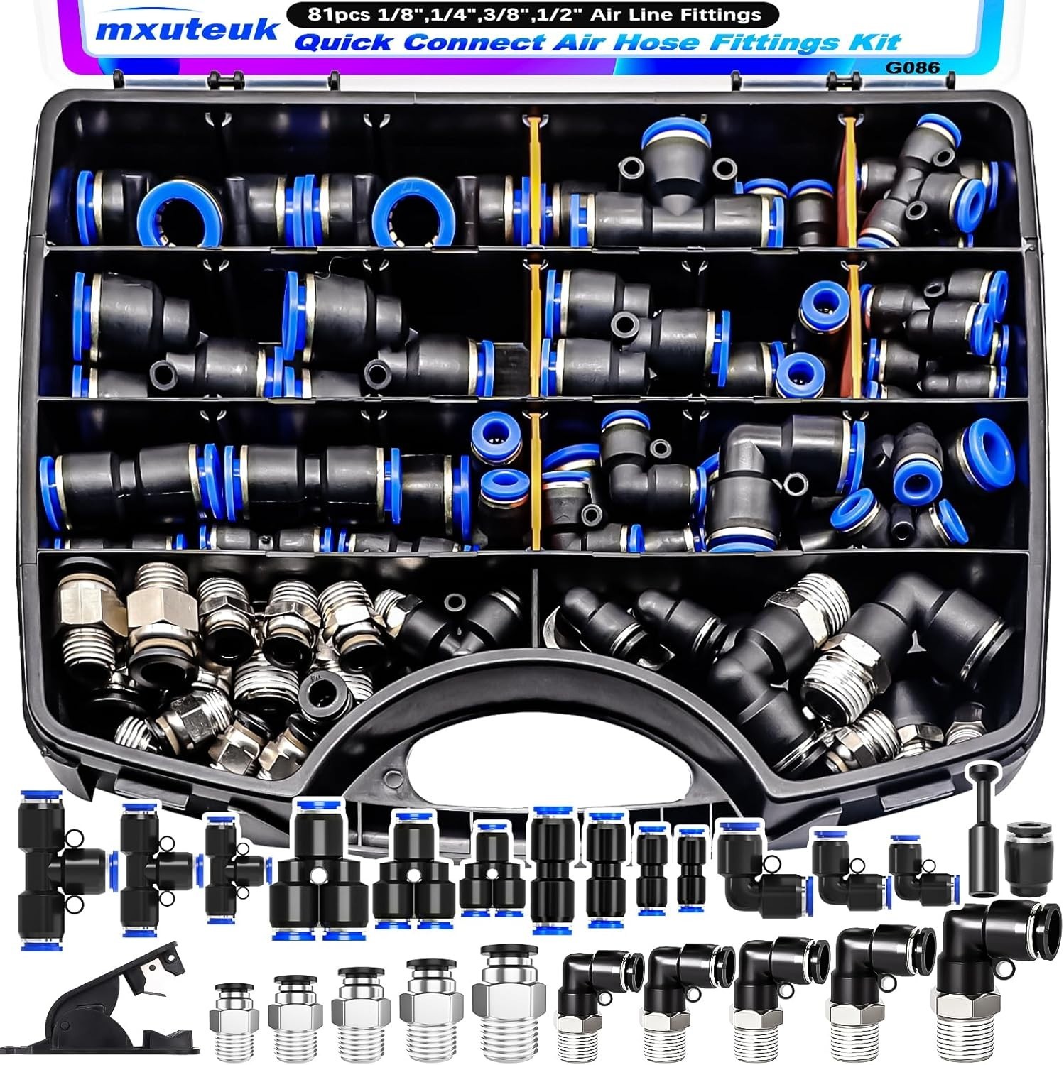 Professional 81-PCS Pneumatic Push to Connect Fittings - Corrosion Resistant gallery