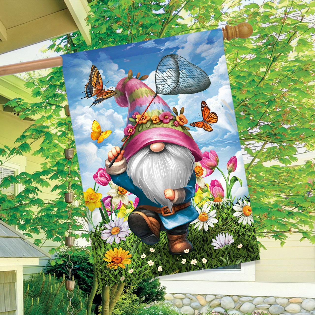 Briarwood Lane Springtime Gnome House Flag gallery