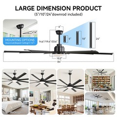 Sofucor Smart APP Ceiling Fans with Light Indoor/Outdoor Ceiling Fan With Remote