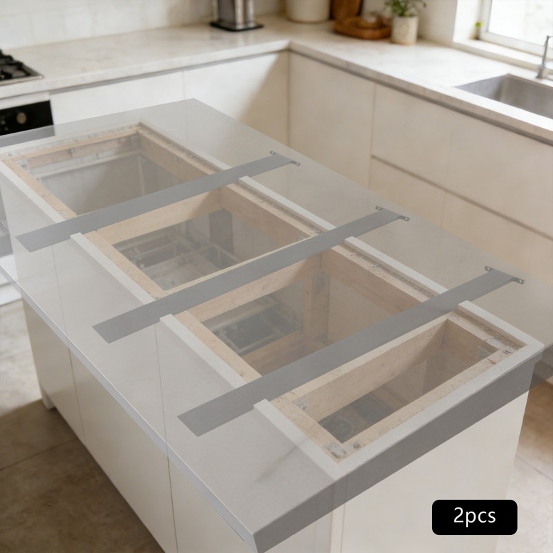 2 Pack Countertop Support Bracket Hidden Island Support Floating Bracket 91cm gallery