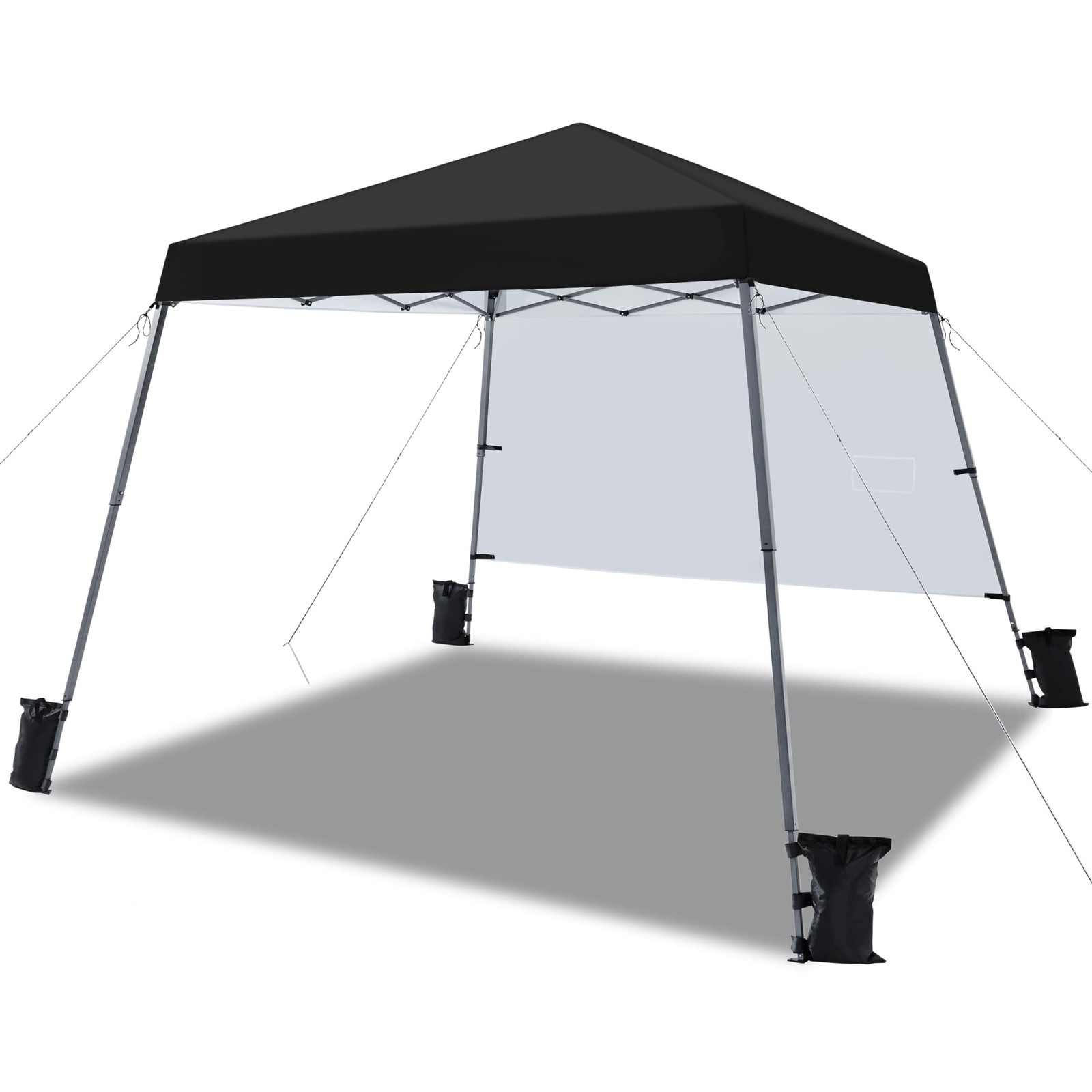 Pop Up Canopy Tent with Backpack,10x10 Base Portable Easy One Person Setup,Black gallery