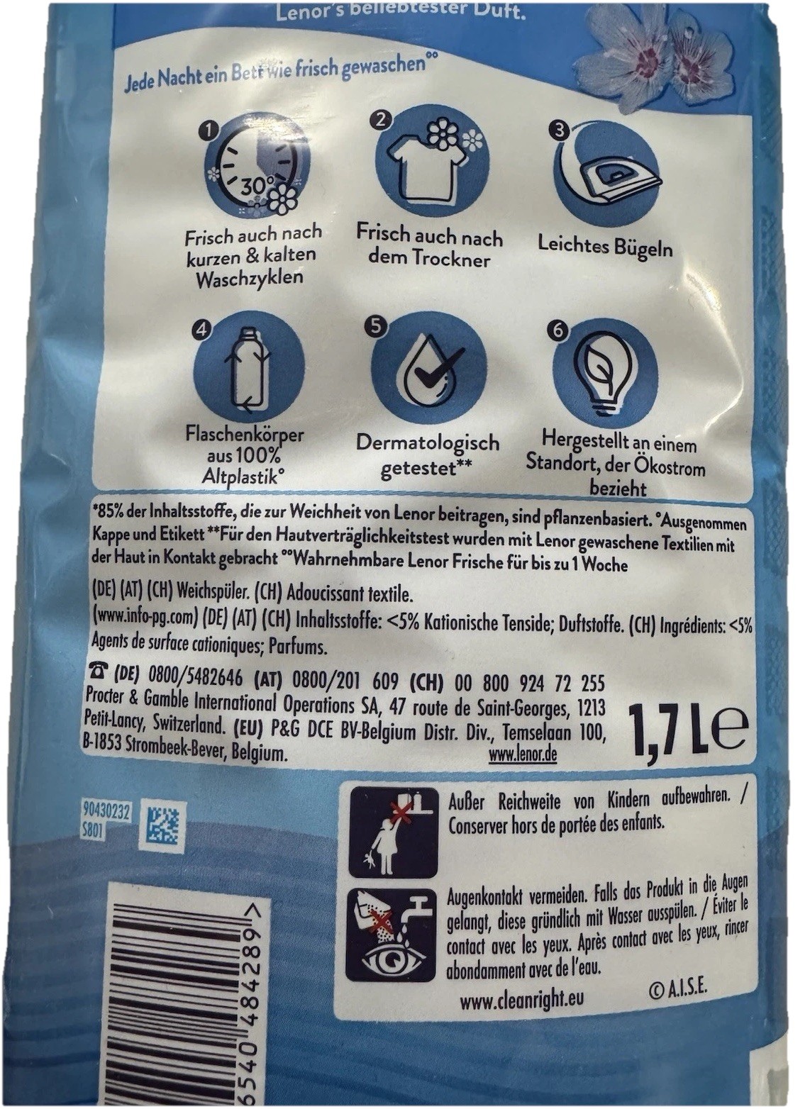 LENOR SPRING AWAKENING Laundry Liquid Fabric Softener Bottle 1,7Le (68 Load)1pk gallery