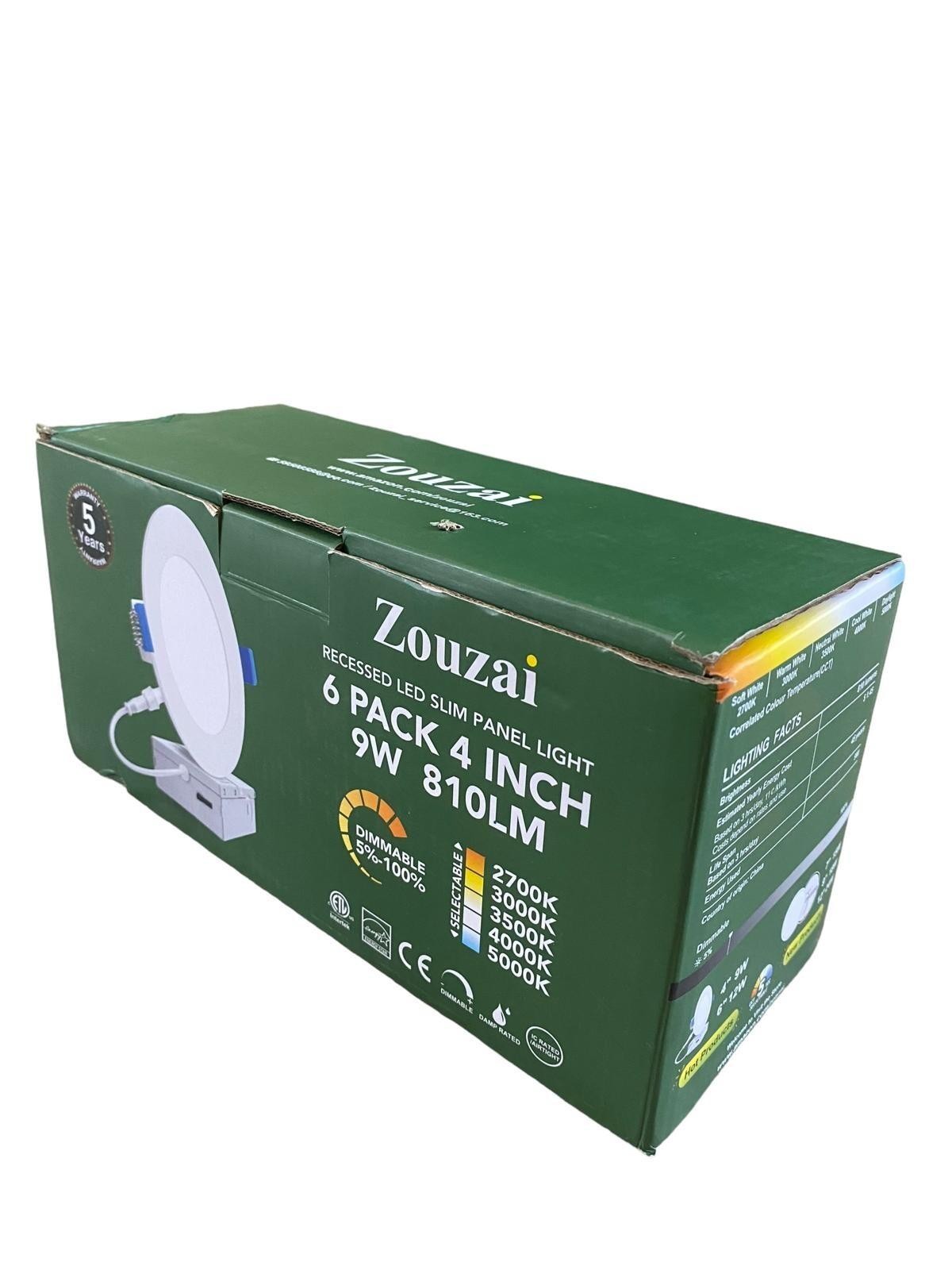 ZOUZAI RECESSED LED SLIM PANEL LIGHT 6 PACK 4 INCH 9W 810LM gallery