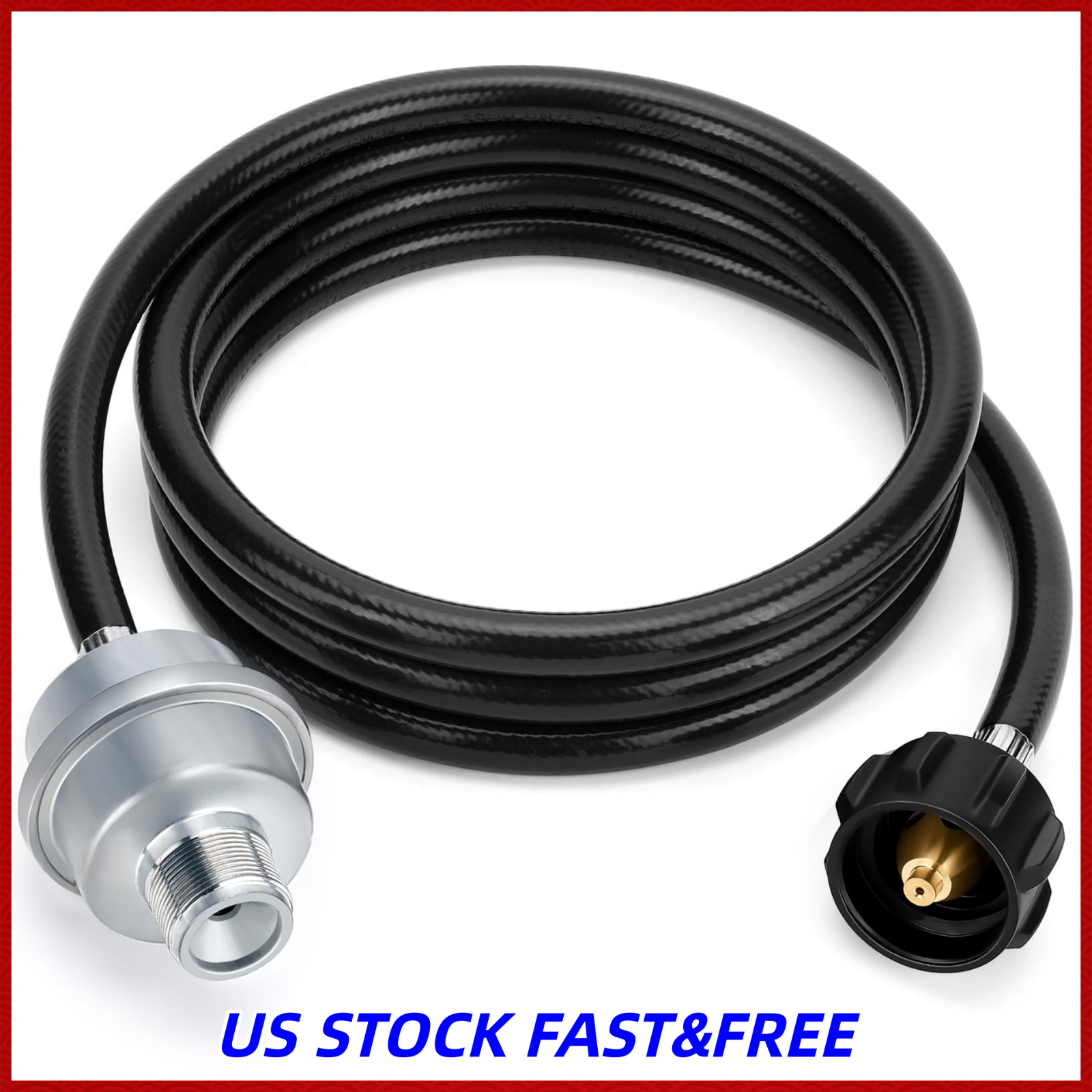 US-STOCK 7ft Propane Fuel Filter and Hose Connect 20-40 lb Tanks CSA Certified gallery