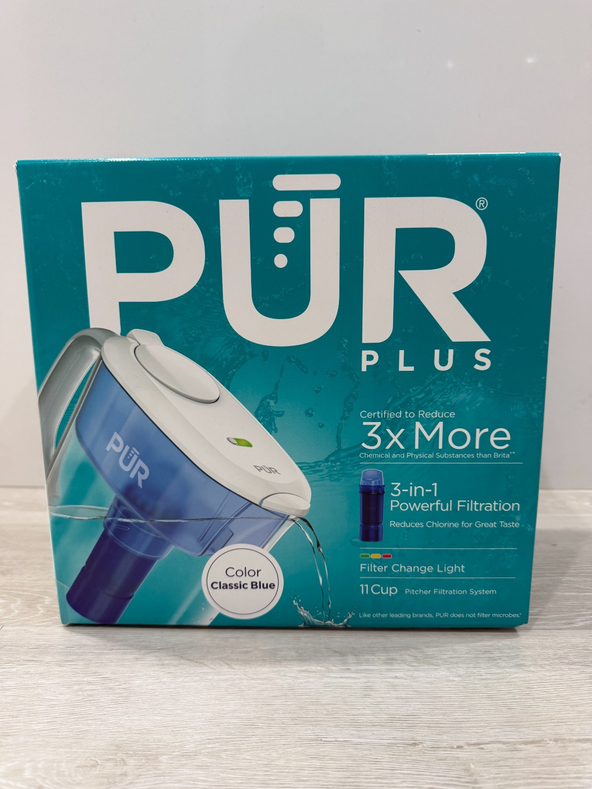 PUR Plus 11 Cup Water Filter Pitcher Classic Blue Filter Change Light NEW gallery