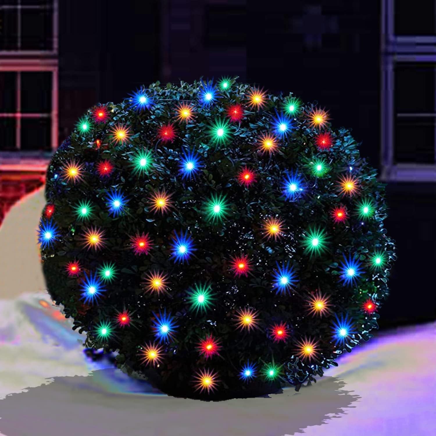 HISHINY LED Christmas Net Lights Outdoor,5ftx5ft 100LED Green Wire, Connectab... gallery