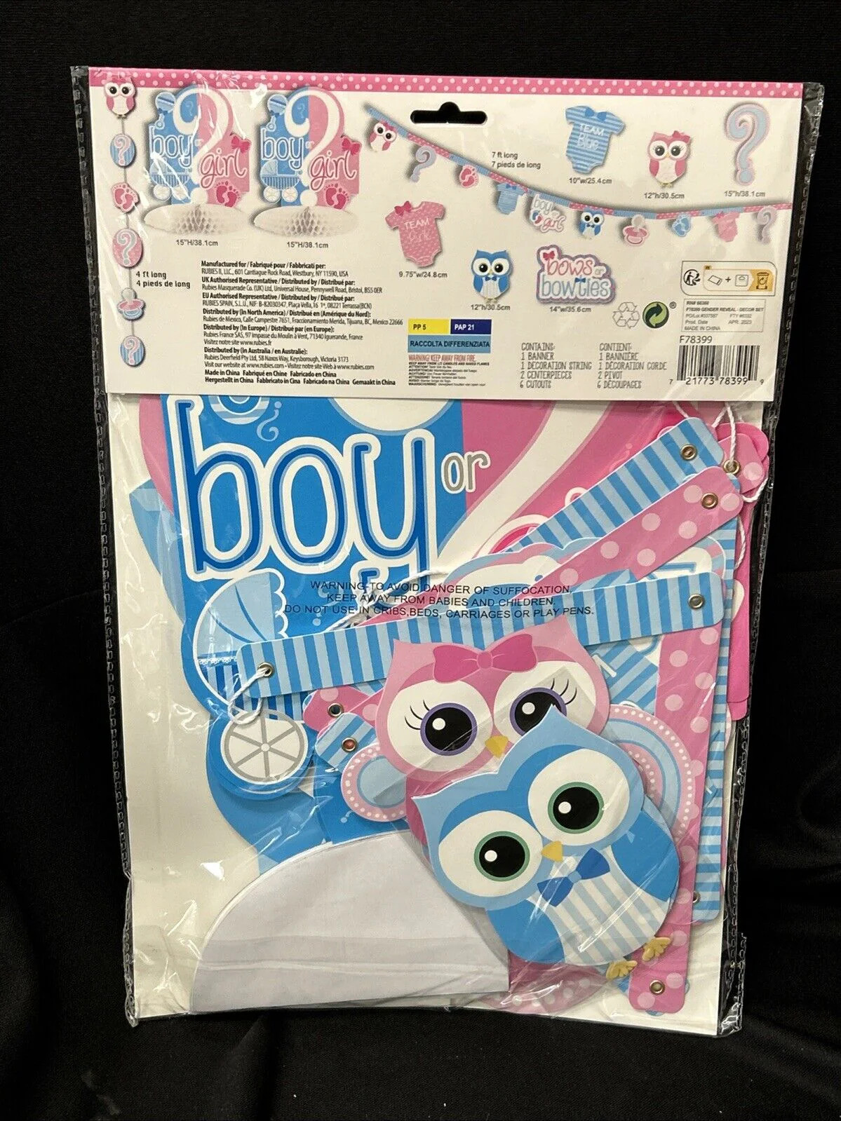 Forum Novelties Gender Reveal Decorating Kit Party Supplies 10 Pieces Included gallery