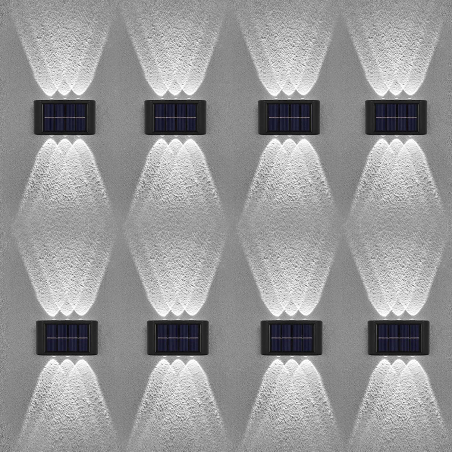 8 Pack LED Solar Fence Lights Dusk to Dawn Wall Garden Pathway Deck Lamp Outdoor gallery