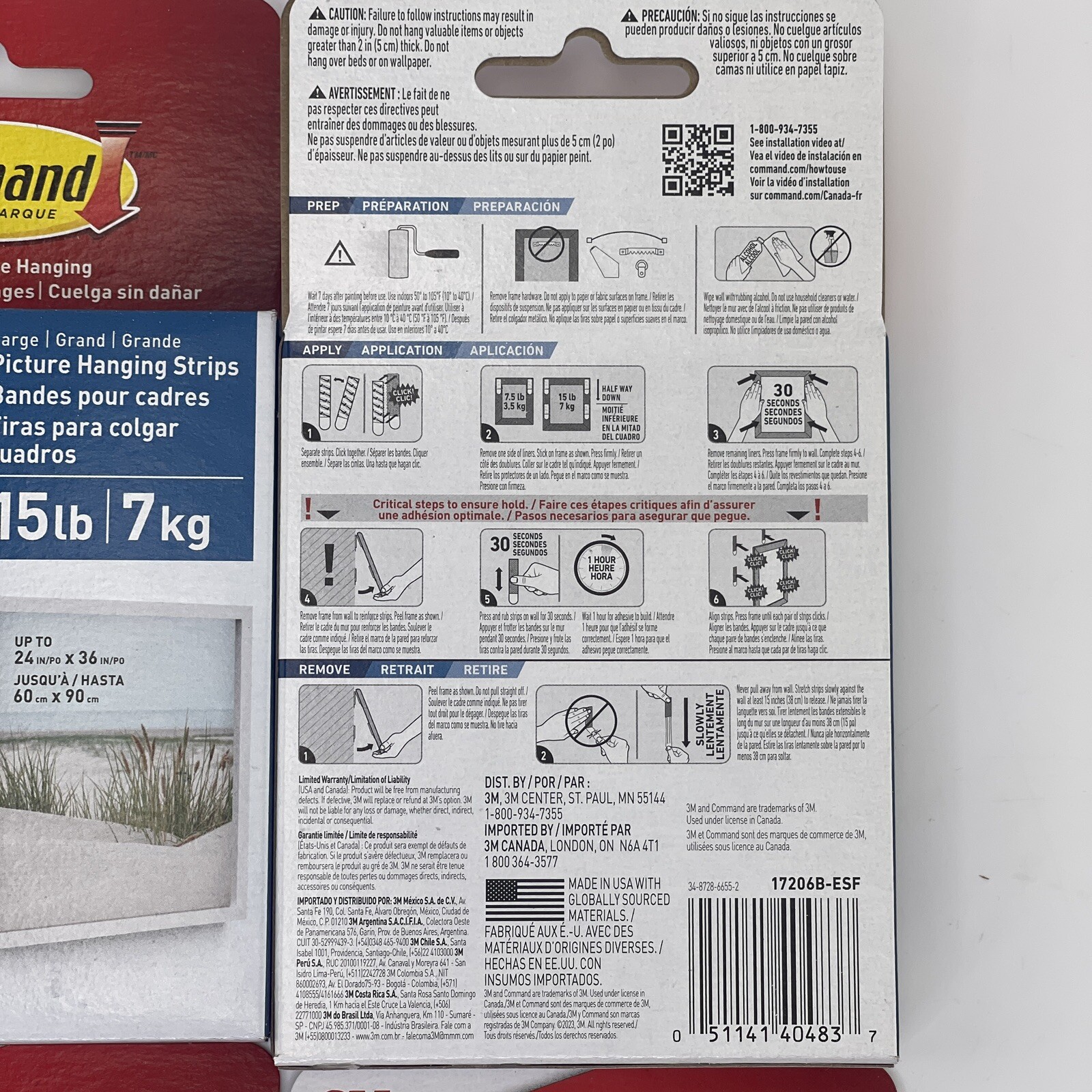 3M Command Picture Hanging Strips 24 Pairs Large Strips Hold 15 lbs gallery