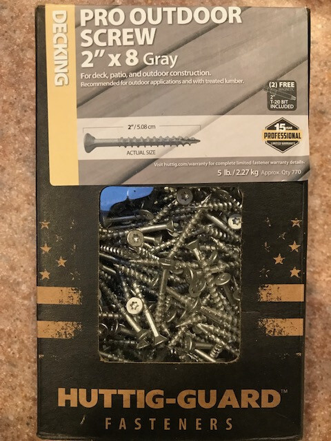 5 Pounds Huttig-Guard 2" Pro Outdoor Decking Screws w/two T-20 Star Drive Bits gallery