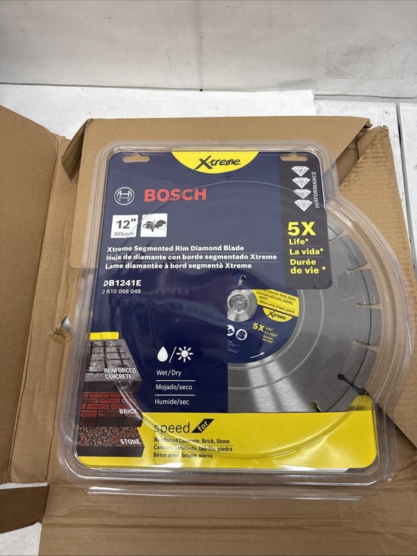BOSCH DB1241E 12 in. Xtreme Segmented Rim Diamond Blade w/ 5/8 in. 7/8 in Arbor gallery
