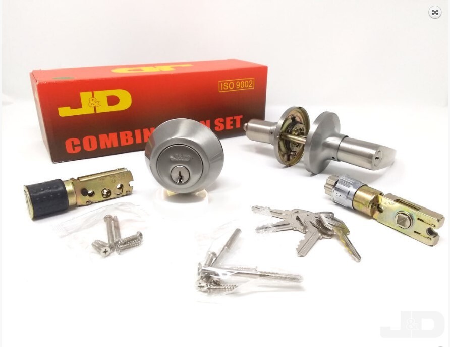 MOBILE HOME PARTS ENTRY LEVER LOCK AND DEADBOLT SET WITH 4 KEYS BRUSHED NICKLE gallery