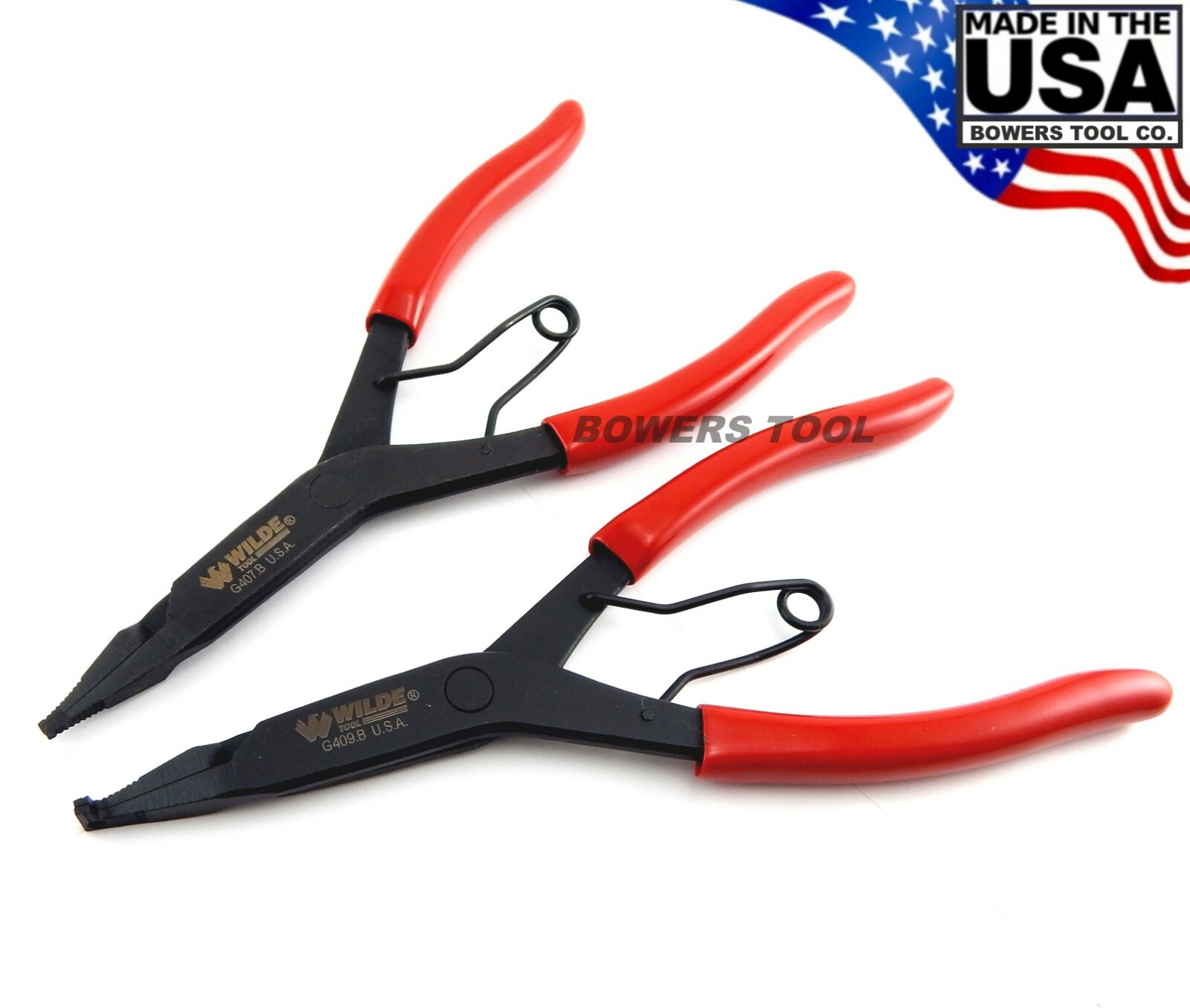 Wilde 9 in Right Angle & Straight Lock Ring Plier Set Snap Retaining Black Oxide gallery