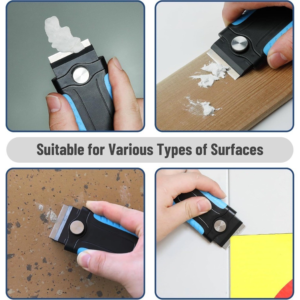 Locking Scraper Tool with 10 Stainless Steel Blades Glass Window Paint gallery