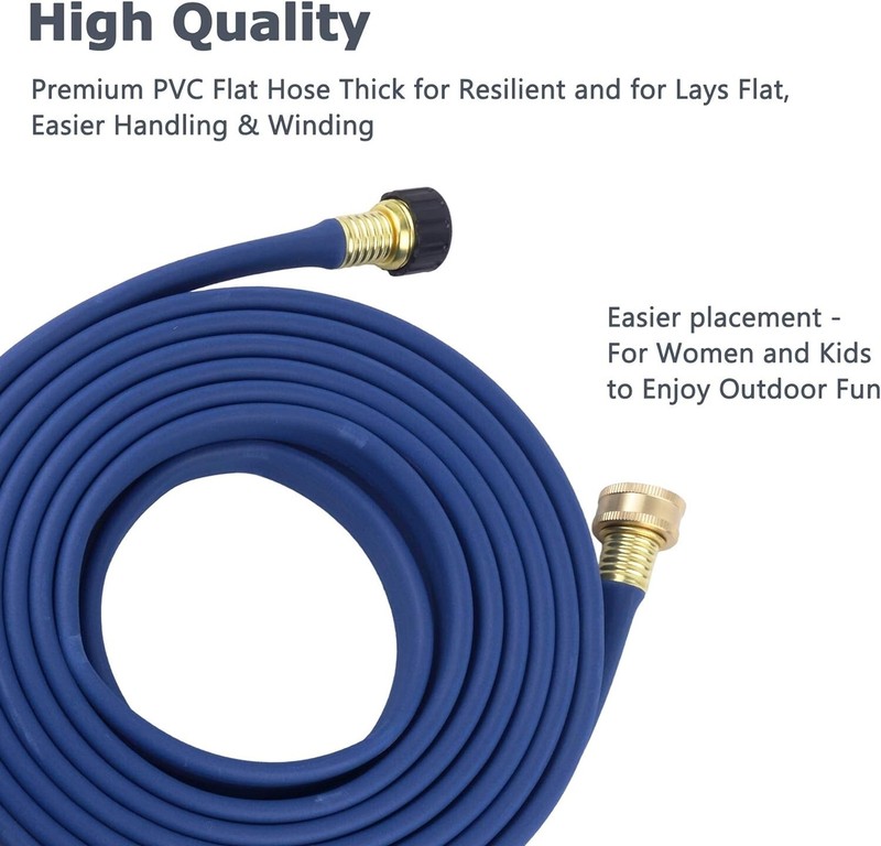Water-Saving 25ft Flat Soaker Hose with Metal Connectors for Garden Efficiency gallery