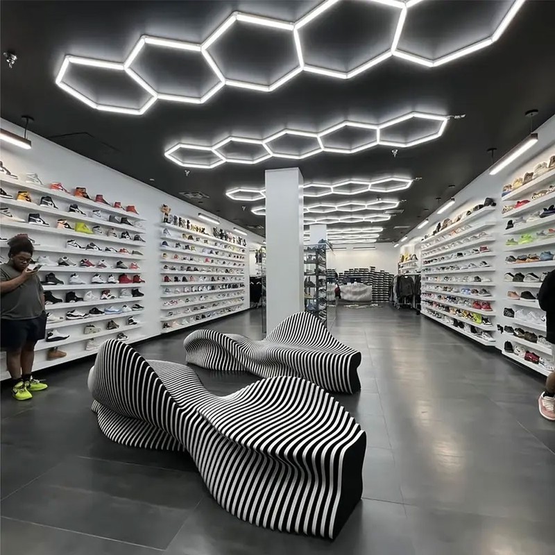 5 Grid LED Hexagonal Garage Light DIY Ceiling Light for Warehouse Workshops Gyms gallery
